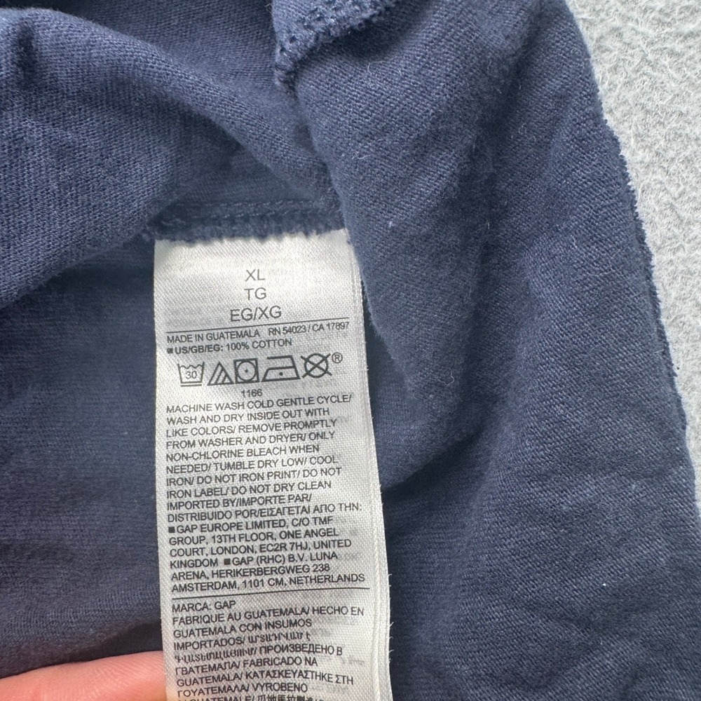 Gap T-Shirt Mens XL Blue Logo Everyday Soft Crew Neck Short Sleeve Cotton - Picture 8 of 9